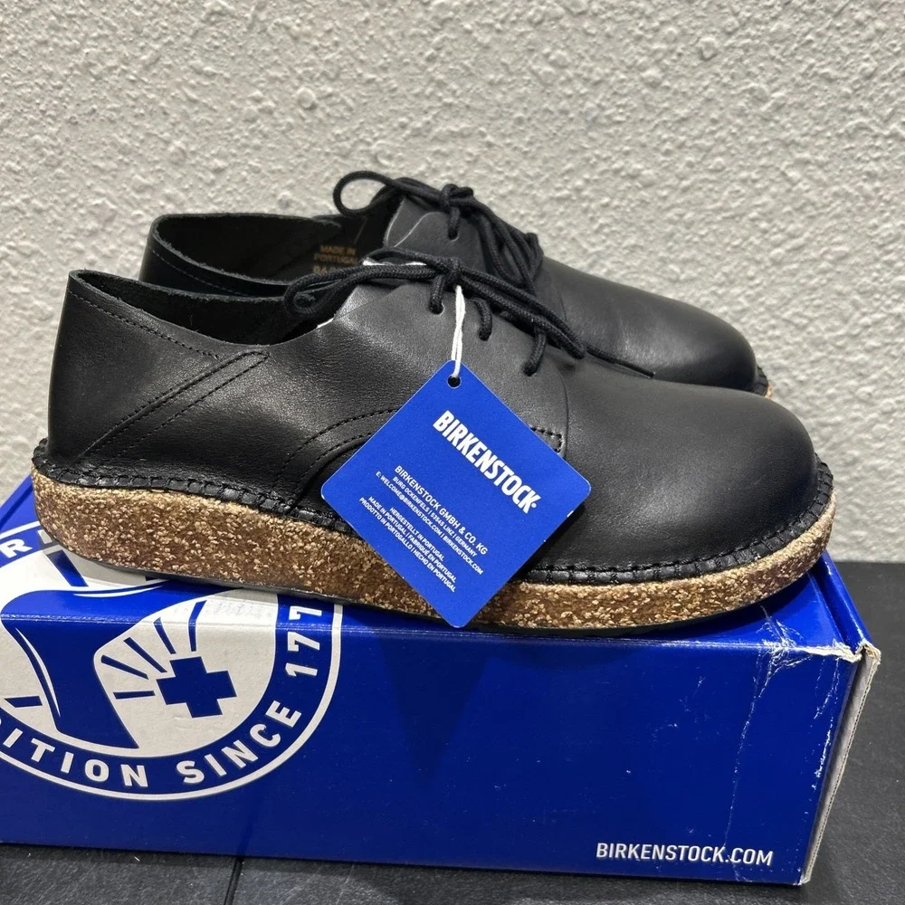 Birkenstock Gary Leather Vintage Wood Black EU 41 US L10 M8 Mens Womens